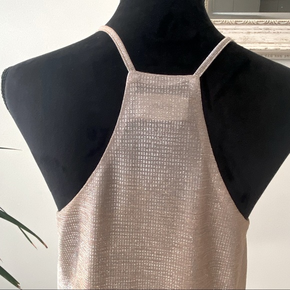Italian Designer Vicolo Metallic Golden Top Size M - Picture 5 of 6